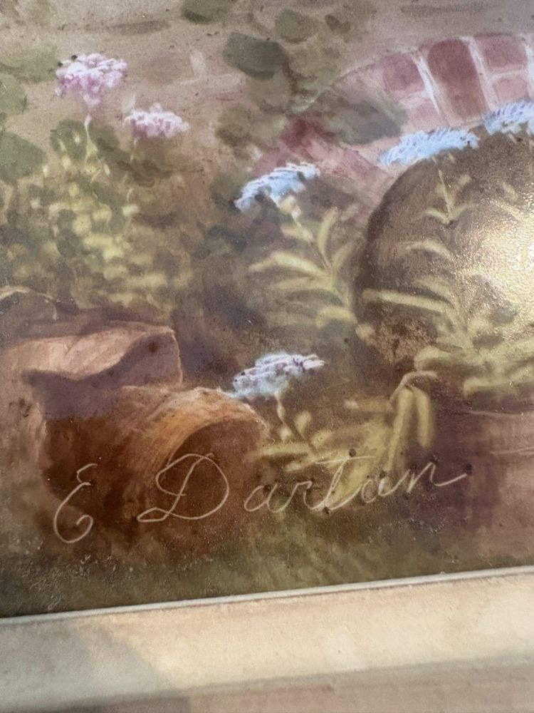 PAIR OF PORCELAIN TABLES 19th century signed E.DARTAN