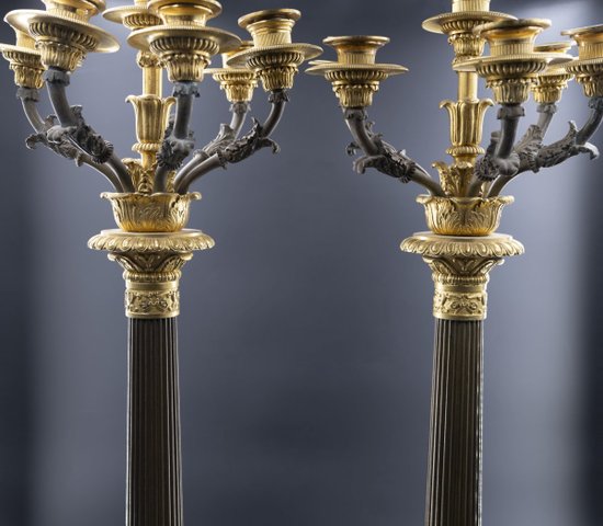 Paire De Candélabres, XIXe Siècle