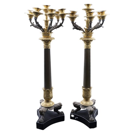 Paire De Candélabres, XIXe Siècle