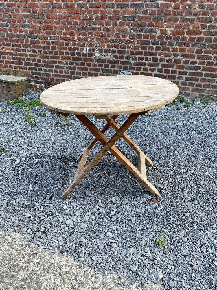 An antique 19th-century fir wood winemaker's table