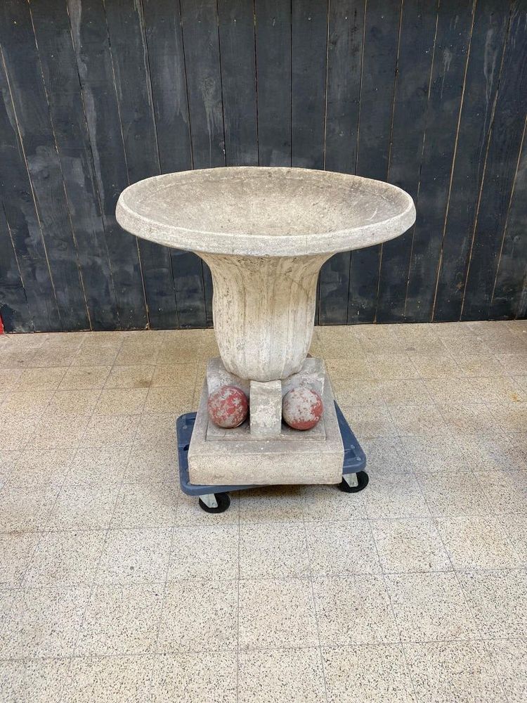1 Grande bacino da giardino in cemento Art Déco 1930 circa