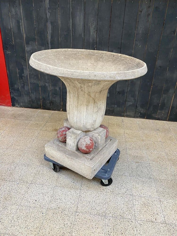 1 Grande bacino da giardino in cemento Art Déco 1930 circa