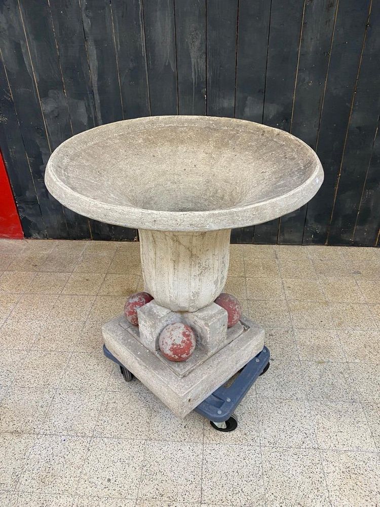 1 Grande bacino da giardino in cemento Art Déco 1930 circa