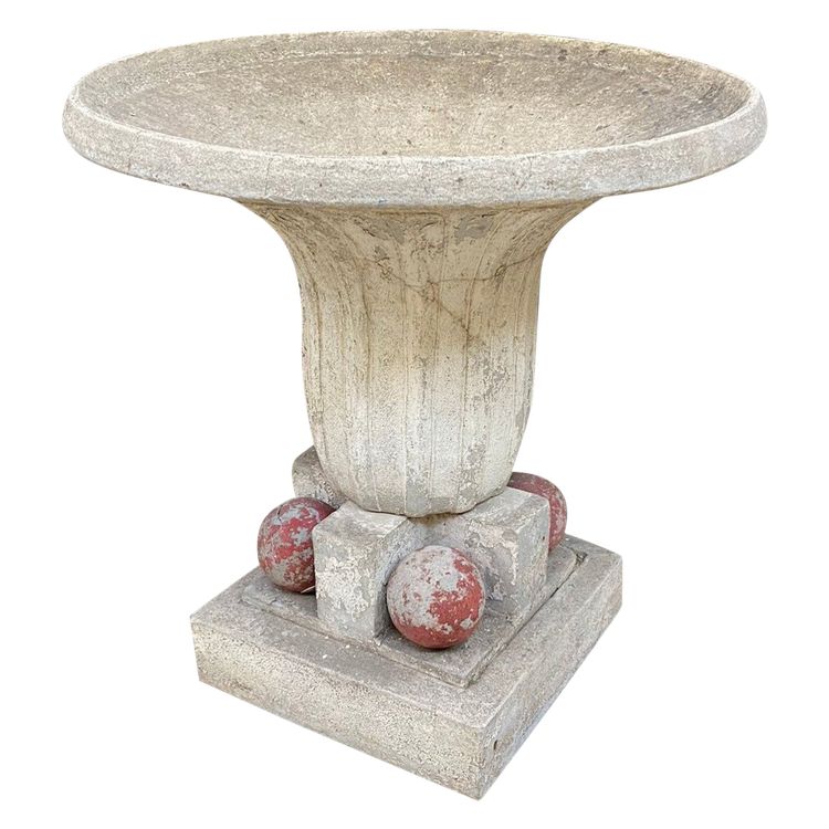 1 Grande bacino da giardino in cemento Art Déco 1930 circa