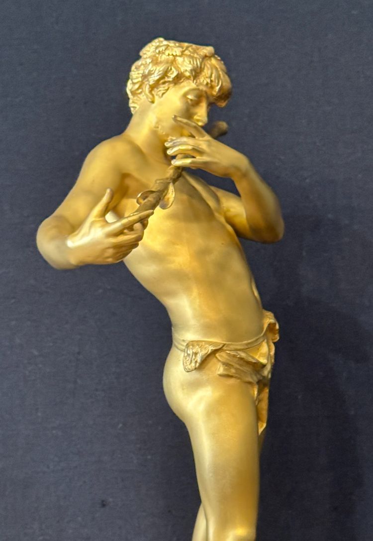 Scultura in bronzo dorato - Félix Charpentier "L'improvisateur" - Colin et Cie