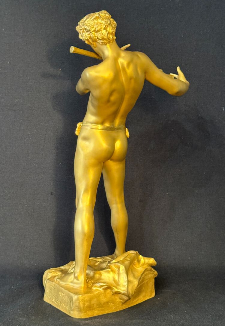 Scultura in bronzo dorato - Félix Charpentier "L'improvisateur" - Colin et Cie
