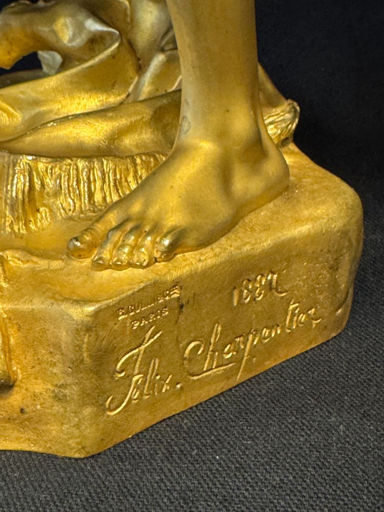 Scultura in bronzo dorato - Félix Charpentier "L'improvisateur" - Colin et Cie