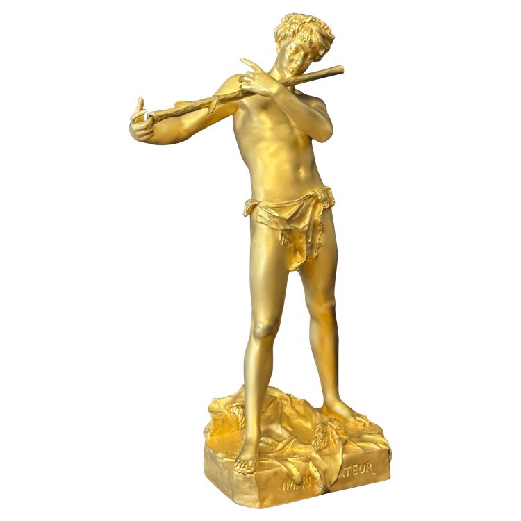 Scultura in bronzo dorato - Félix Charpentier "L'improvisateur" - Colin et Cie