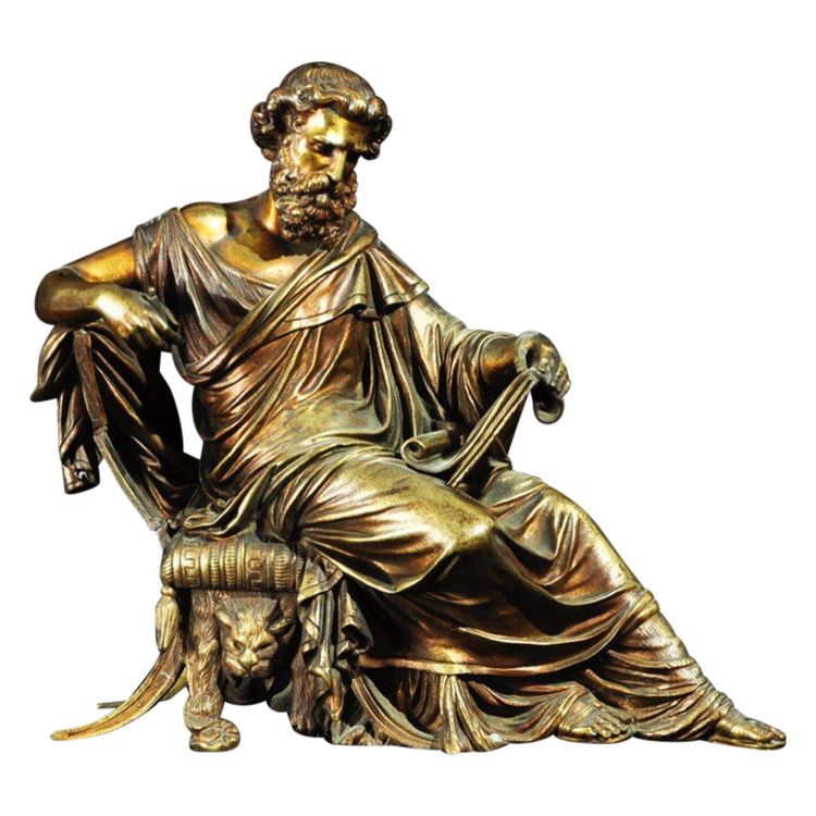 Amédée-Donatien Doublemard Bronzeskulptur Sokrates XIXᵉ Jahrhundert