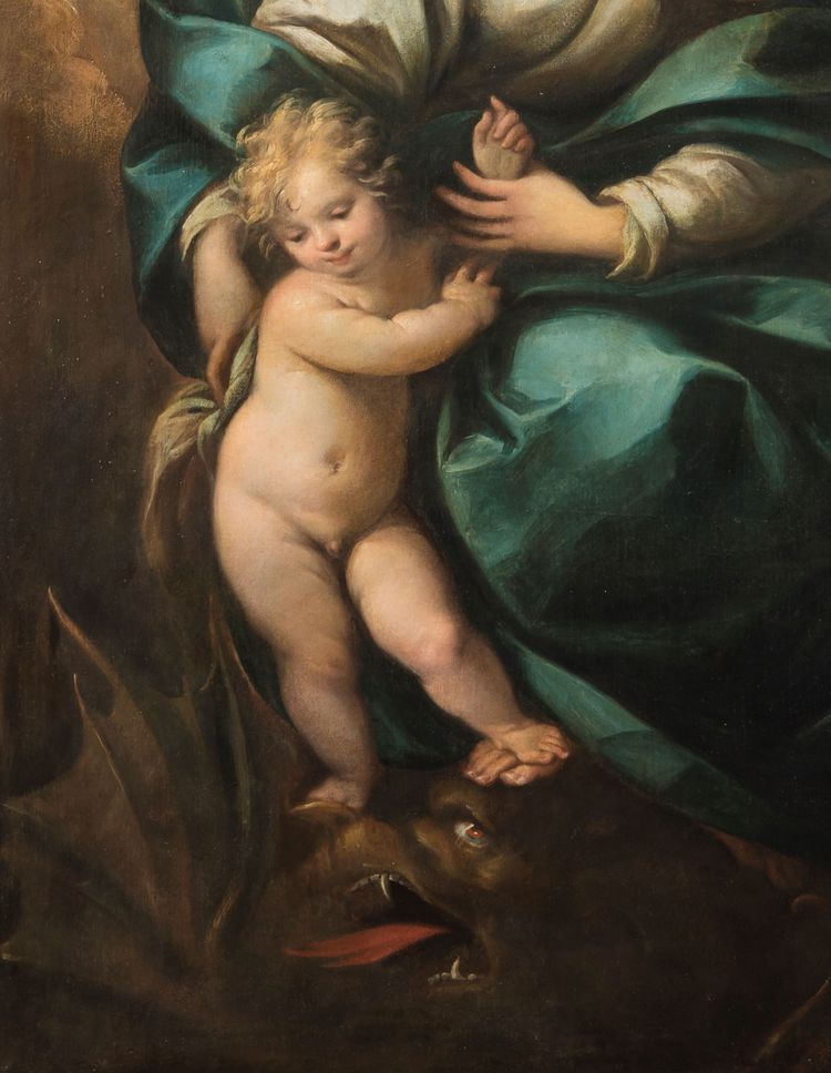 Carlo Francesco Nuvolone (Milan, 1609 - 1662) "Vierge à l'enfant"