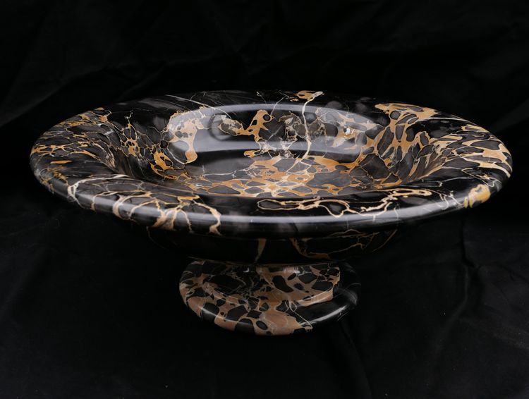 Large Tazza cup in portor marble
