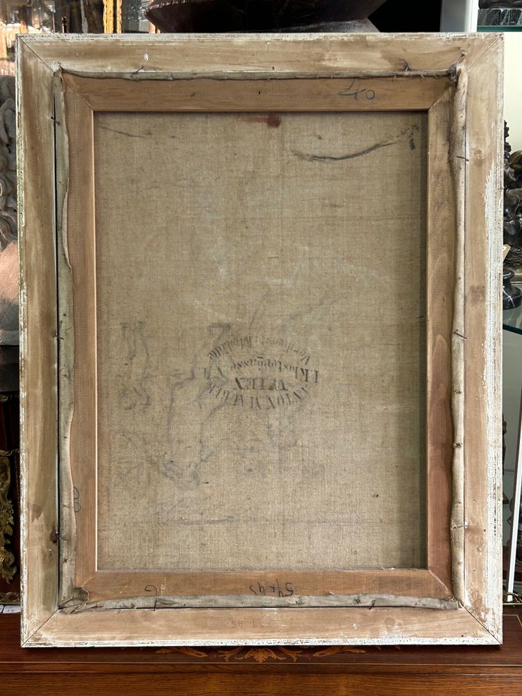 Portrait De Femme Au Collier De Corail Huile Sur Toile XIXéme 