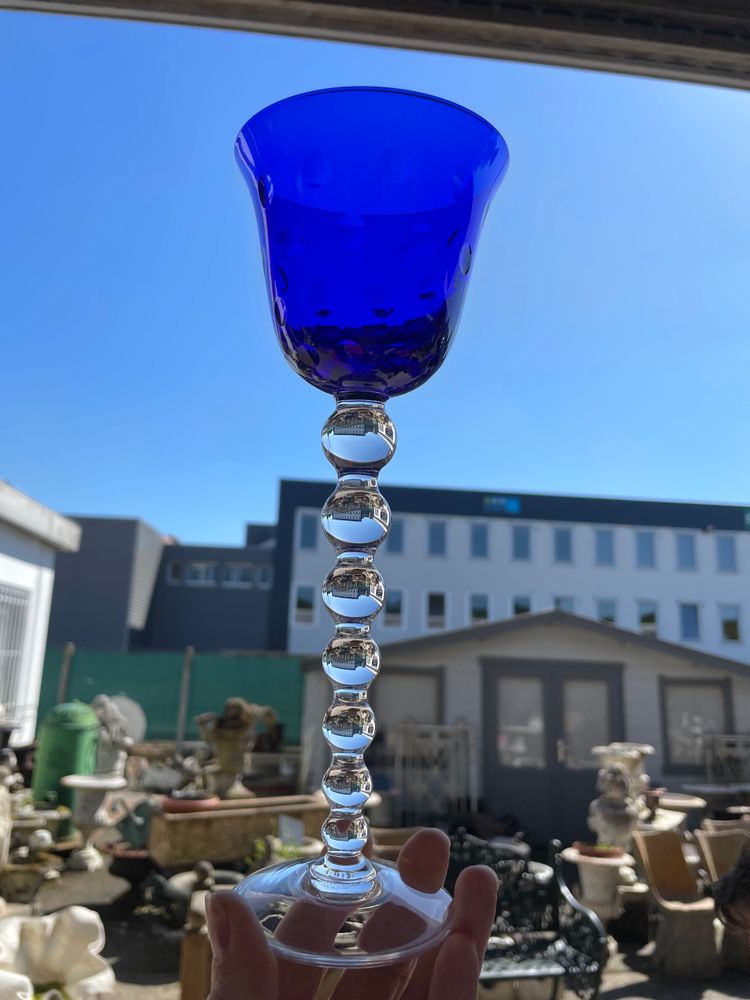 Saint Louis Model Bubbles - 4 Roemers Colored Crystal Glasses H: 24,5 Cm