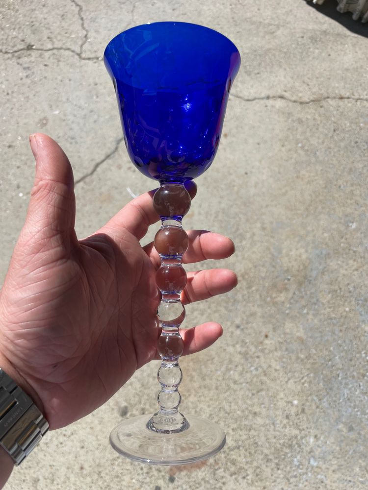Saint Louis Model Bubbles - 4 Roemers Colored Crystal Glasses H: 24,5 Cm