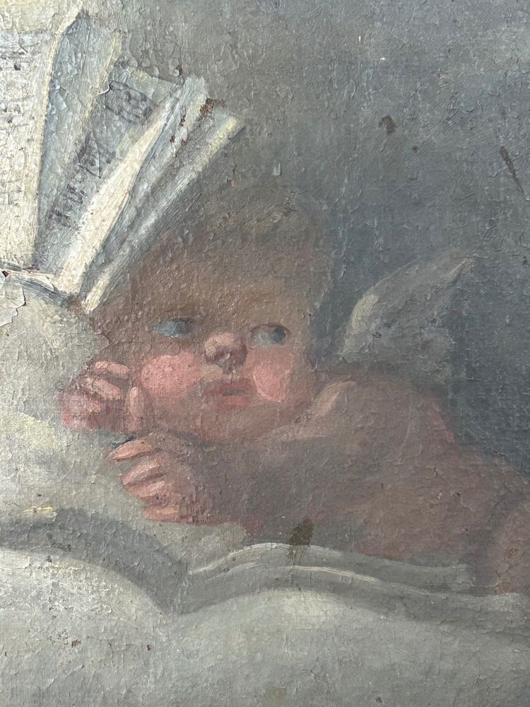 Allegoria musicale della scuola francese del XIX secolo - Amours Putti nello spirito di F. Boucher