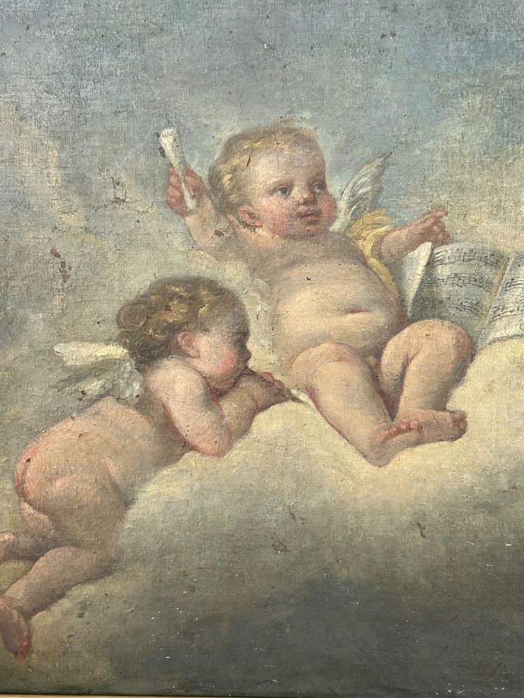 Allegoria musicale della scuola francese del XIX secolo - Amours Putti nello spirito di F. Boucher