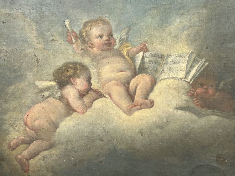 Allegoria musicale della scuola francese del XIX secolo - Amours Putti nello spirito di F. Boucher