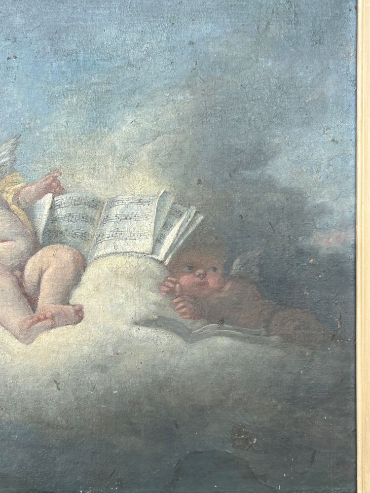 Allegoria musicale della scuola francese del XIX secolo - Amours Putti nello spirito di F. Boucher
