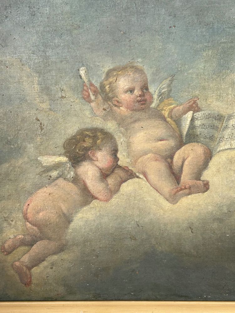 Allegoria musicale della scuola francese del XIX secolo - Amours Putti nello spirito di F. Boucher