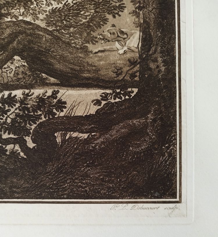 Gravure De Chasse Par Debucourt d'Après Carle Vernet 19ème