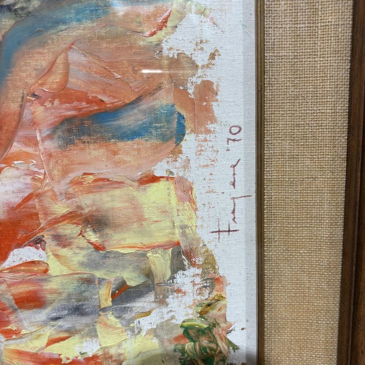 Abstract oil painting from the 70s