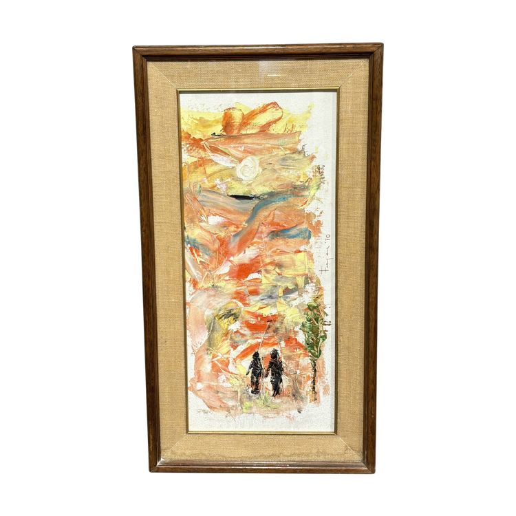Abstract oil painting from the 70s