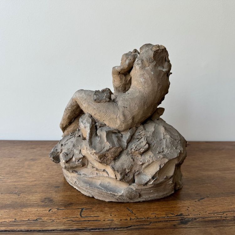 Calco in gesso di laboratorio di Ch. Filleul, bambino che abbraccia una donna nuda, XX secolo