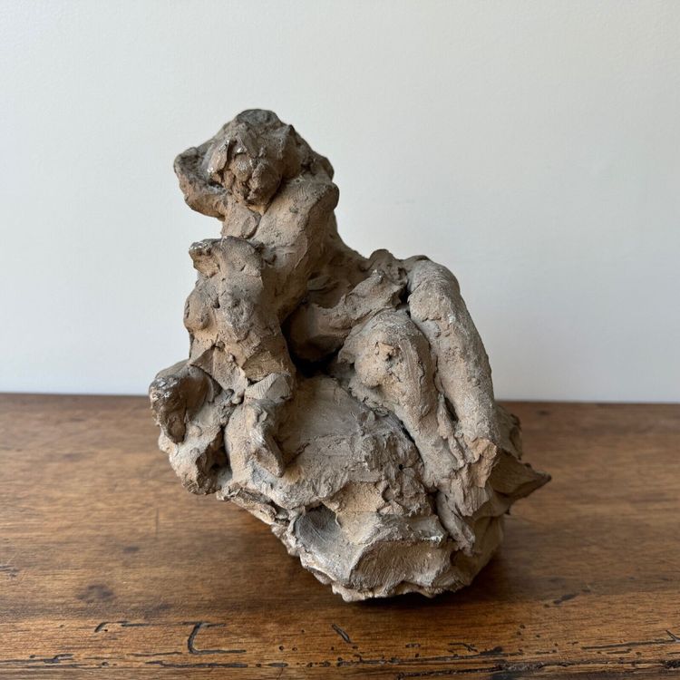 Calco in gesso di laboratorio di Ch. Filleul, bambino che abbraccia una donna nuda, XX secolo