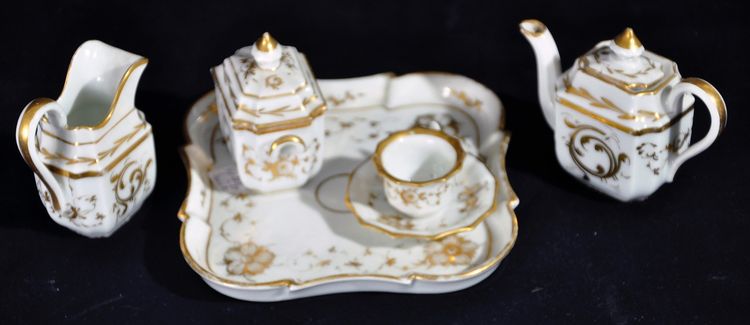 Miniaturservice aus Vieux Paris-Porzellan aus der Zeit Napoleons III.