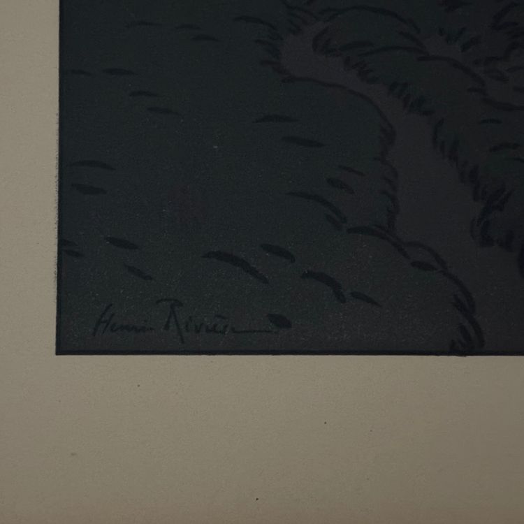 Litografia di Henri Rivière La magia delle ore - La notte