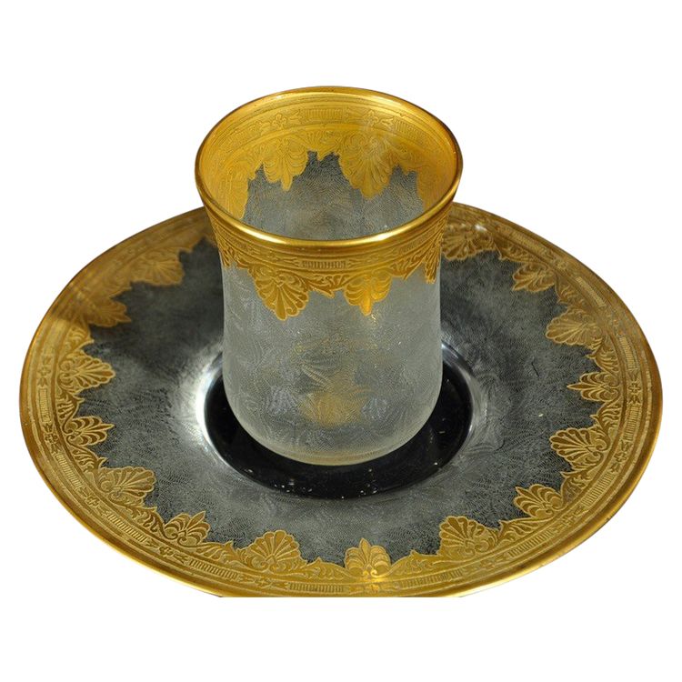Cristal gravé Service de nuit dorure XIXe siècle