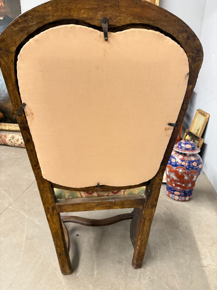 Antique Genoa Louis XIV armchair, late 17th century, Italy 108x47x50 cm, solid walnut