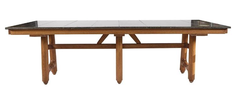 Guillerme Et Chambron Rare Table Gustave Edition Votre Maison circa 1970 grand modele à 6 pieds