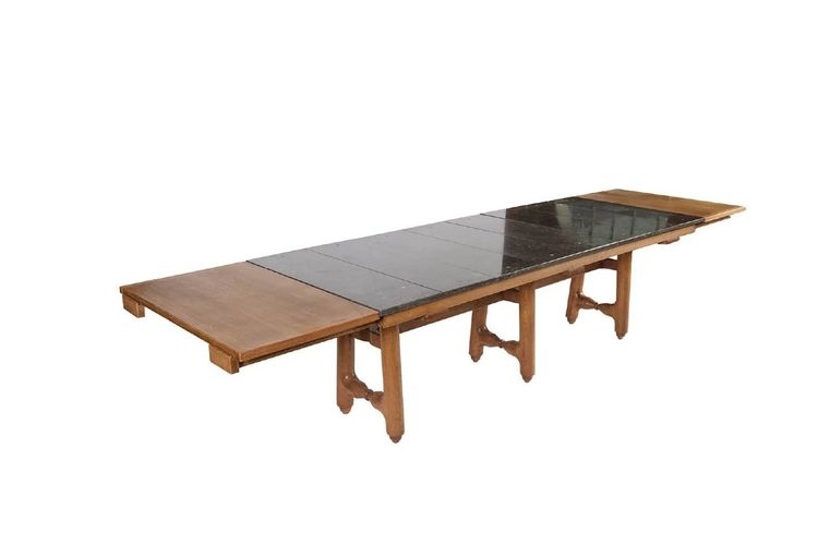 Guillerme Et Chambron Rare Table Gustave Edition Votre Maison circa 1970 grand modele à 6 pieds