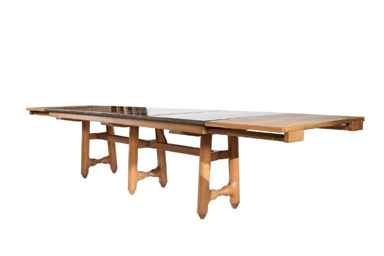 Guillerme Et Chambron Rare Table Gustave Edition Votre Maison circa 1970 grand modele à 6 pieds