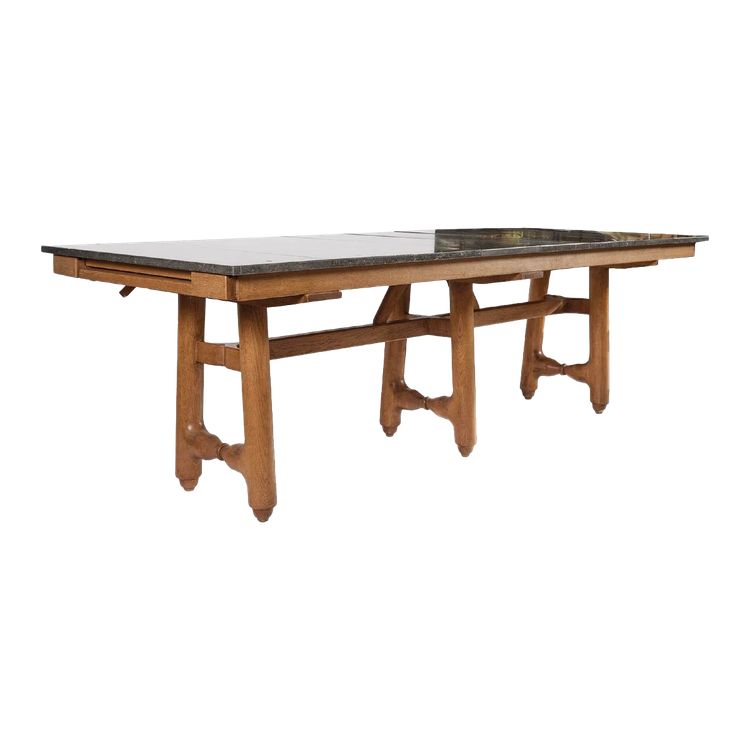 Guillerme Et Chambron Rare Table Gustave Edition Votre Maison circa 1970 grand modele à 6 pieds