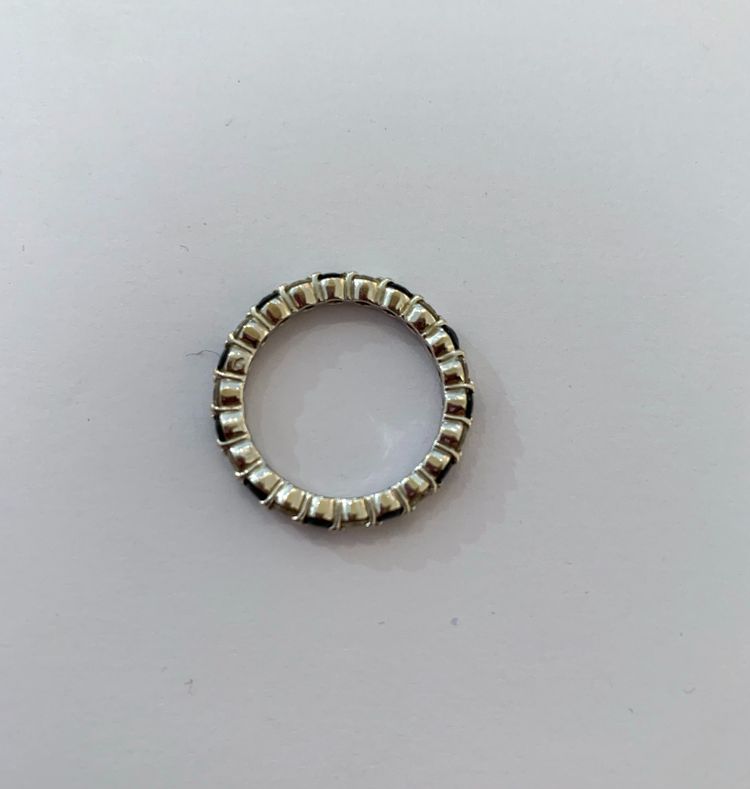 Amerikanischer Ehering aus Diamanten und Saphiren