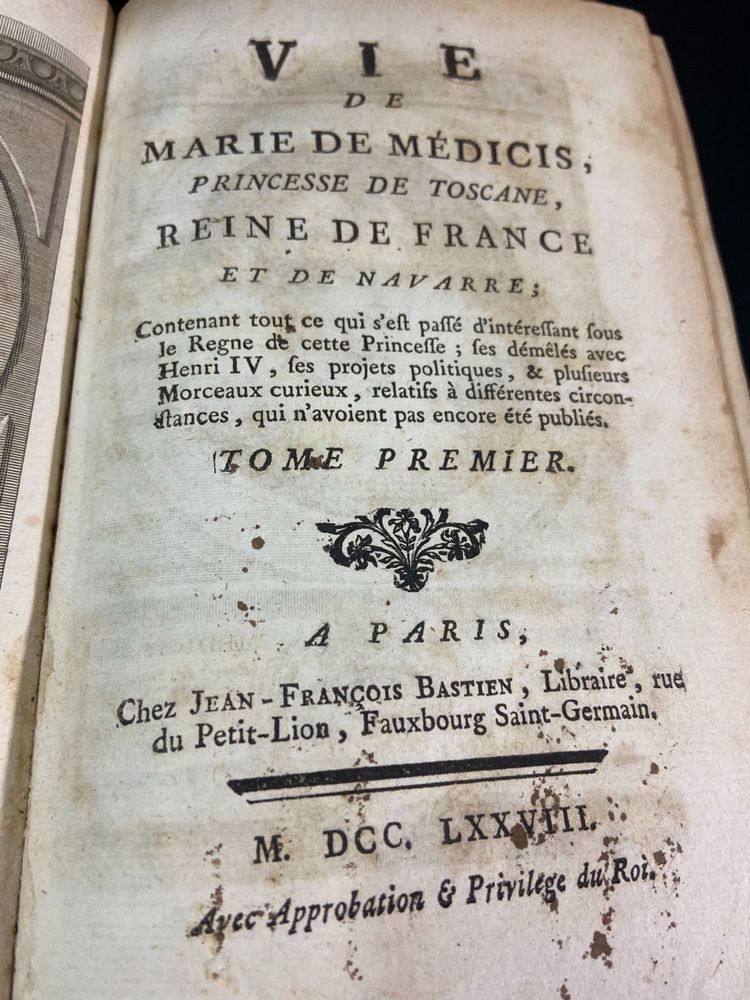 Life of Marie de Médicis Queen of France & Navarre 3 bound volumes 18th century 1778