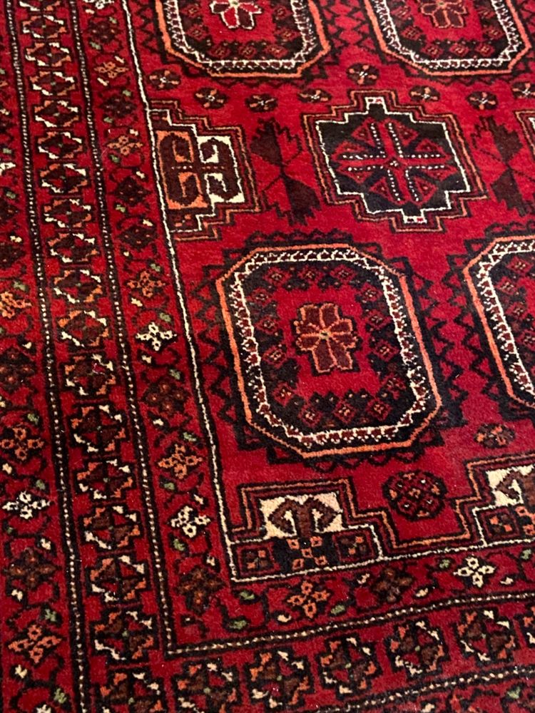 Tapis d'Orient Baloutche Boukhara laine réalisé main Afghanistan Turkménistan