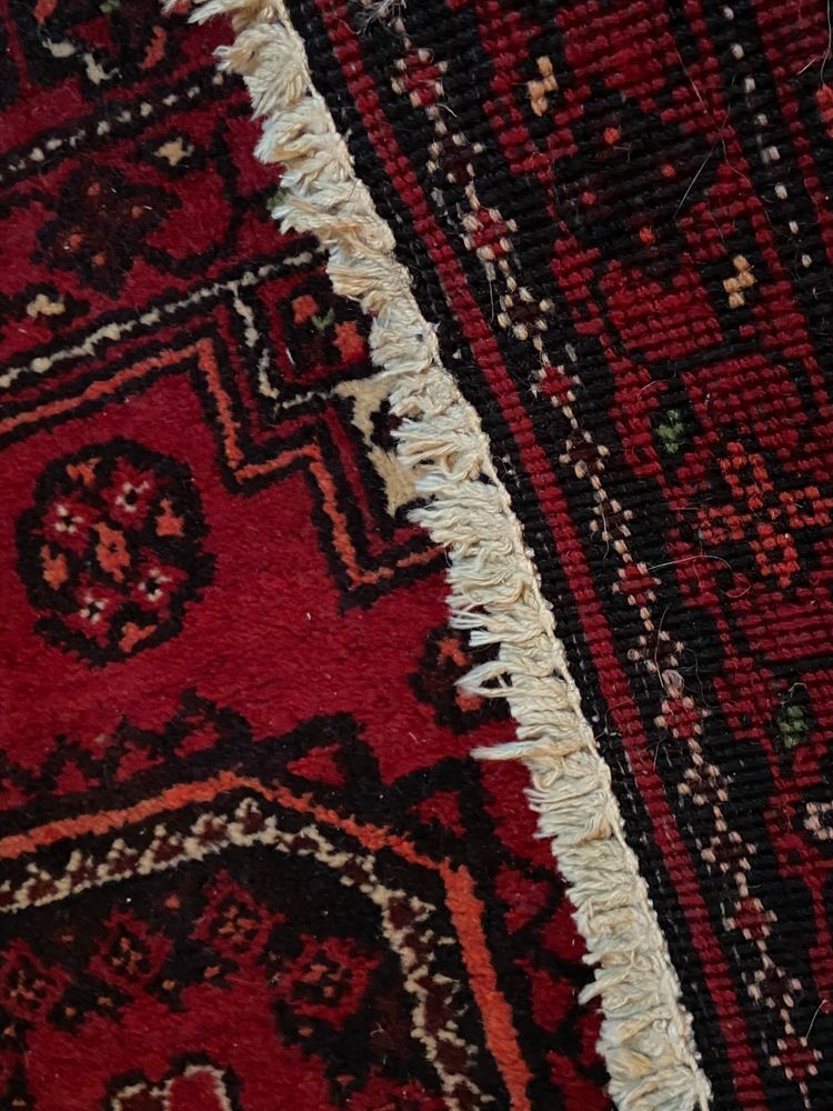 Tapis d'Orient Baloutche Boukhara laine réalisé main Afghanistan Turkménistan