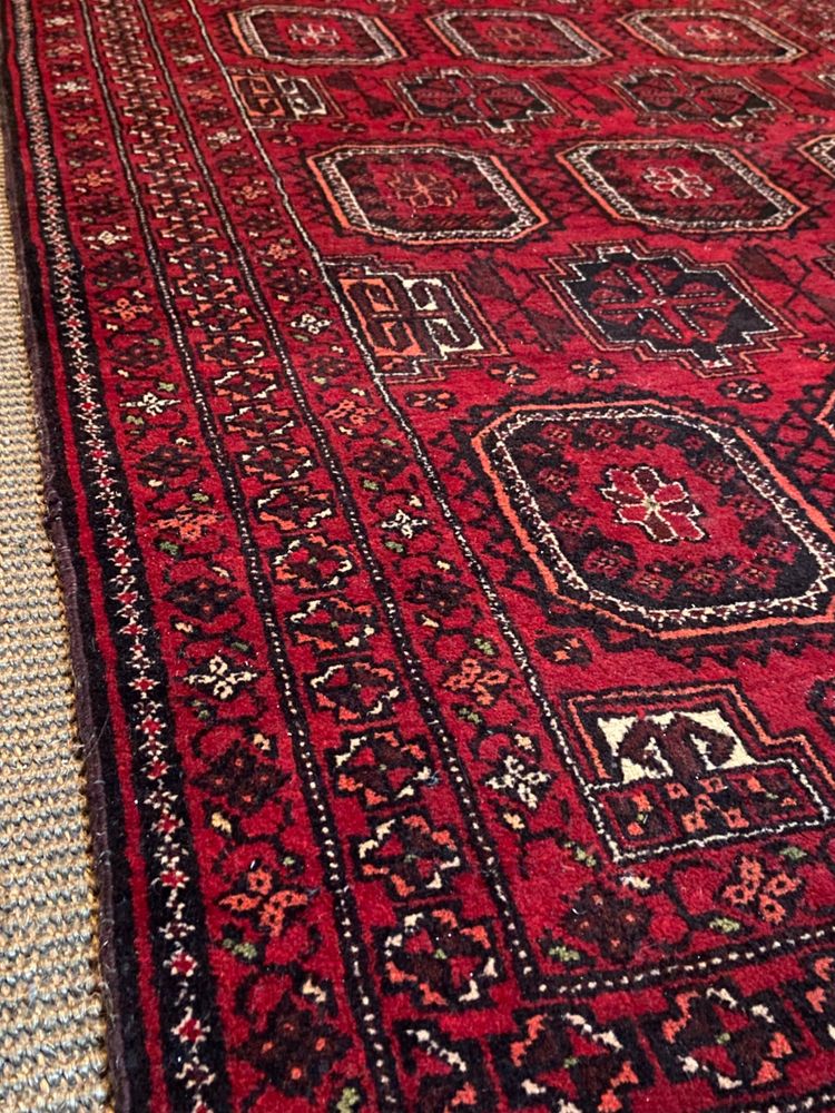 Tapis d'Orient Baloutche Boukhara laine réalisé main Afghanistan Turkménistan