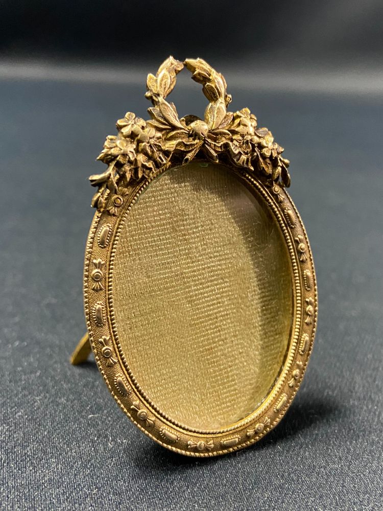 Gilded bronze miniature frame, late 19th century, Louis XVI style