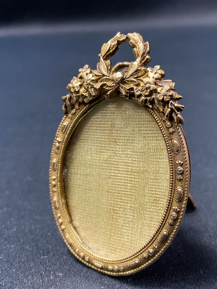 Gilded bronze miniature frame, late 19th century, Louis XVI style