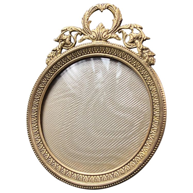 Cadre miniature à poser ou à suspendre en bronze doré fin XIXe style Louis XVI
