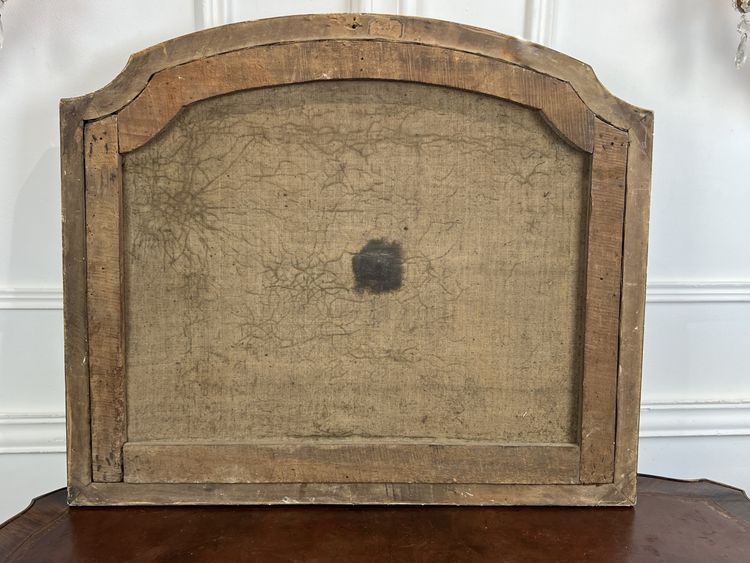 DIPINTO DI FALEGNAMERIA / PIANO DELLA PORTA / OLIO SU TELA CON DECORAZIONE DI PUTTI