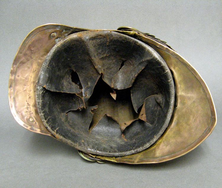 Casque De Sapeur Pompier Mle 1855 De La Commune De Corpeau Second Empire Napoléon III.