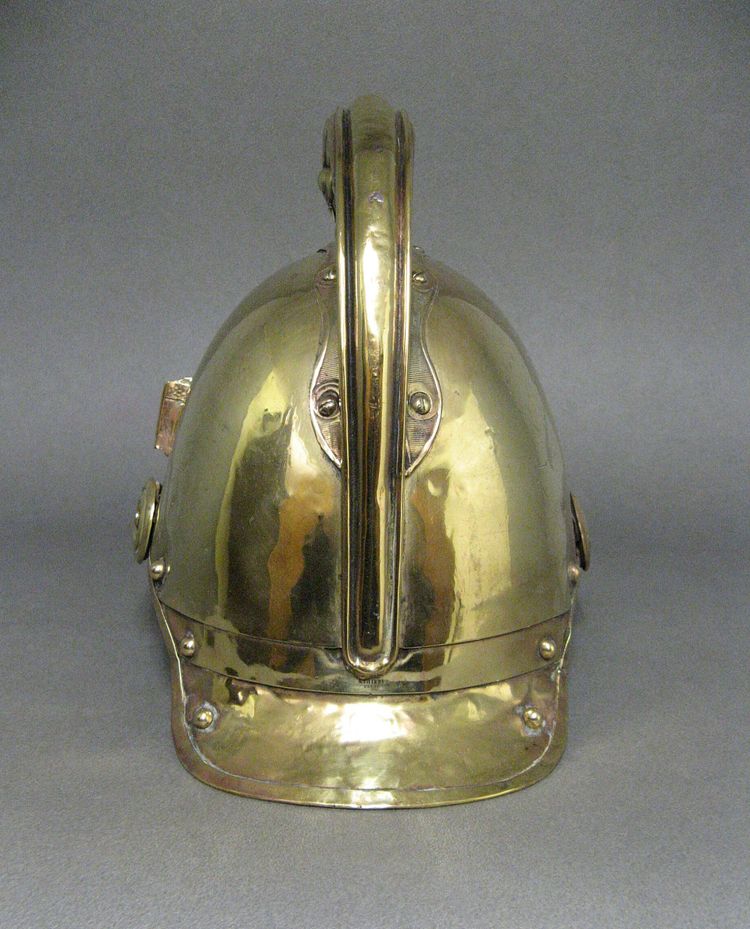 Casque De Sapeur Pompier Mle 1855 De La Commune De Corpeau Second Empire Napoléon III.