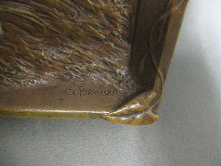 Niedriges Relief Aus Bronze Signiert Bénard. Jugendstil.