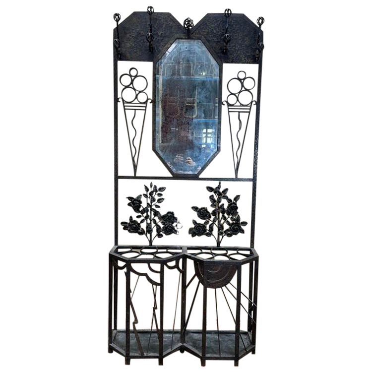PACEMANTEAU - Art Nouveau cloakroom in hammered iron