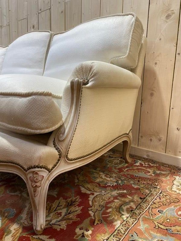 Sofa lounge and pair of Louis XV style armchairs